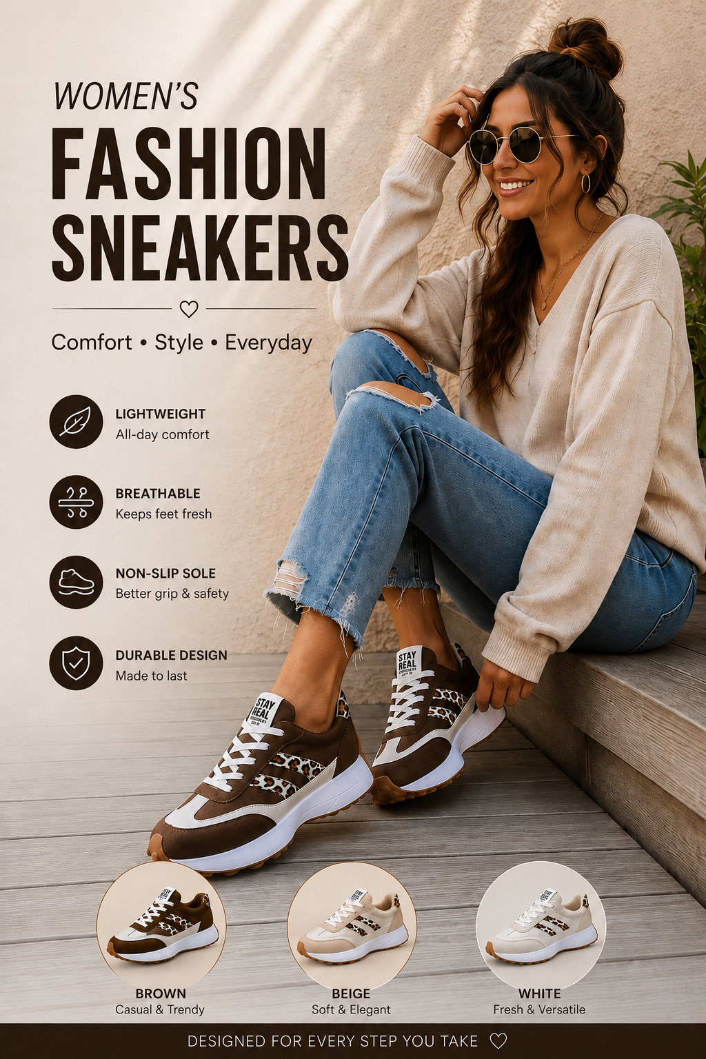 Women’s Retro Leopard Print Sneakers