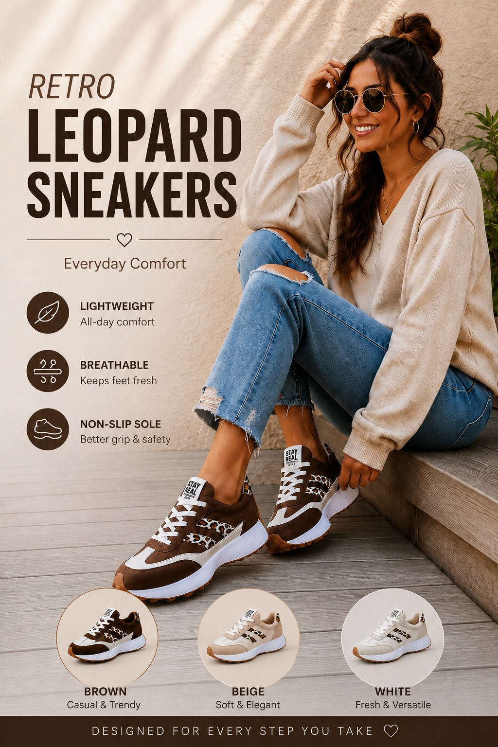Women’s Retro Leopard Print Sneakers