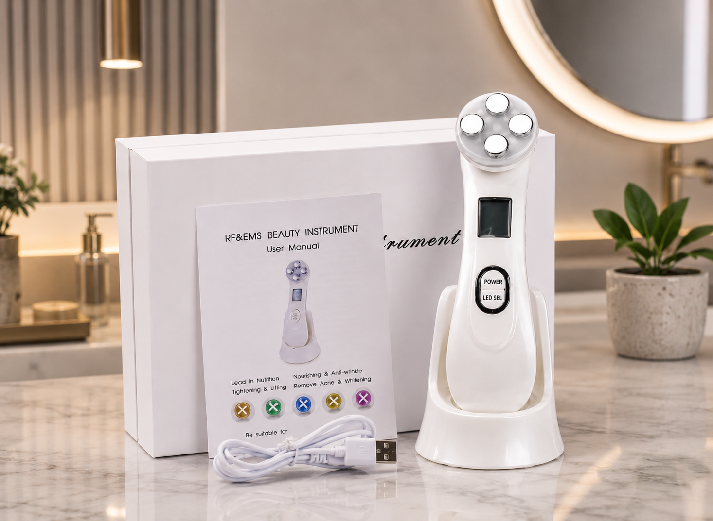 5-IN-1 RF & EMS Facial Device - Skin Lifting & Anti - Wrinkle Massager