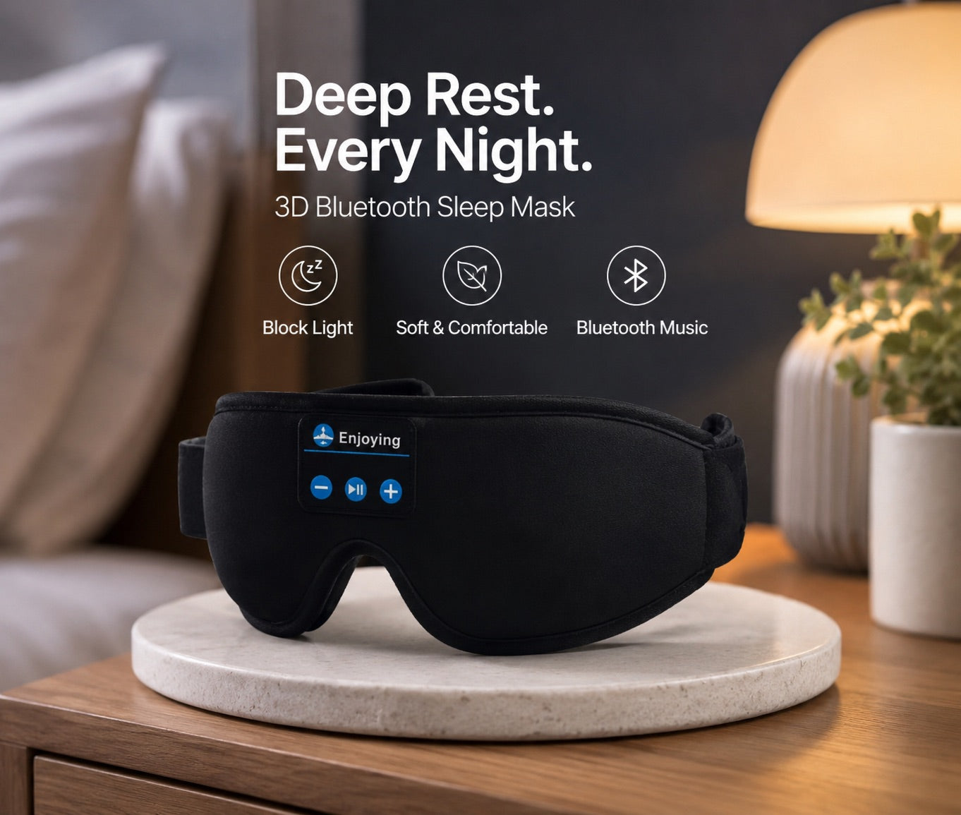3D Bluetooth Sleep Mask with Headphones